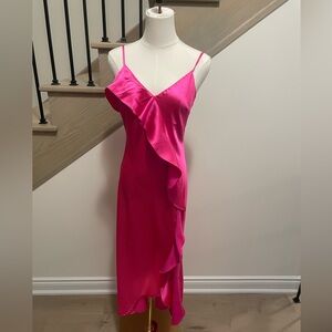 Pink satin dress